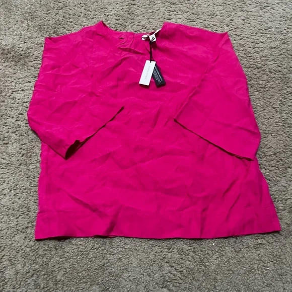 BANANA REPUBLIC VISCOSE-LINEN DUPIONI TIE-WAIST TOP - Picture 2 of 11